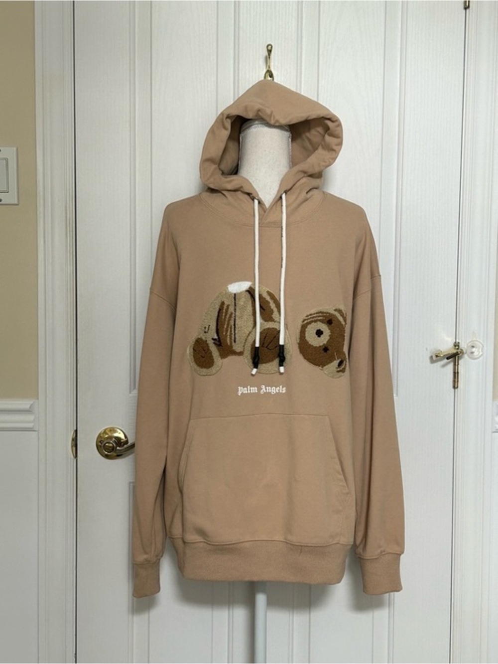 Front Embroidered Deconstructed Bear, Men Crewneck Hoodie, Size Large